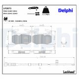 DELPHI Комплект тормозных колодок, дисковый тормоз LP3872