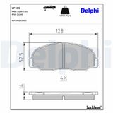 DELPHI Комплект тормозных колодок, дисковый тормоз LP400