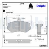 DELPHI Комплект тормозных колодок, дисковый тормоз LP424