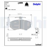 DELPHI Комплект тормозных колодок, дисковый тормоз LP429