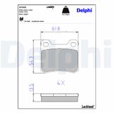 DELPHI Комплект тормозных колодок, дисковый тормоз LP440