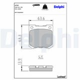 DELPHI Комплект тормозных колодок, дисковый тормоз LP45