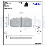 DELPHI Комплект тормозных колодок, дисковый тормоз LP460