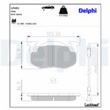 DELPHI Комплект тормозных колодок, дисковый тормоз LP491