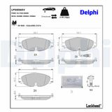 DELPHI Комплект тормозных колодок, дисковый тормоз LP5006EV
