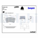 DELPHI Комплект тормозных колодок, дисковый тормоз LP5017EV