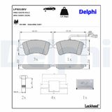 DELPHI Комплект тормозных колодок, дисковый тормоз LP5018EV