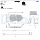 DELPHI Комплект тормозных колодок, дисковый тормоз LP5046EV