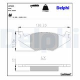 DELPHI Комплект тормозных колодок, дисковый тормоз LP505