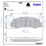 DELPHI Комплект тормозных колодок, дисковый тормоз LP521