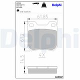 DELPHI Комплект тормозных колодок, дисковый тормоз LP590