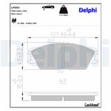 DELPHI Комплект тормозных колодок, дисковый тормоз LP593