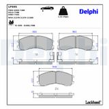 DELPHI Комплект тормозных колодок, дисковый тормоз LP595