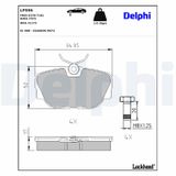 DELPHI Комплект тормозных колодок, дисковый тормоз LP596