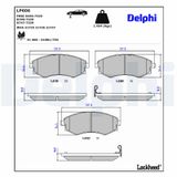 DELPHI Комплект тормозных колодок, дисковый тормоз LP606