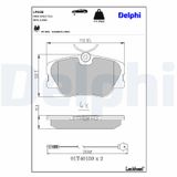 DELPHI Комплект тормозных колодок, дисковый тормоз LP608