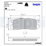 DELPHI Комплект тормозных колодок, дисковый тормоз LP624