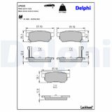 DELPHI Комплект тормозных колодок, дисковый тормоз LP625