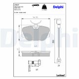 DELPHI Комплект тормозных колодок, дисковый тормоз LP647