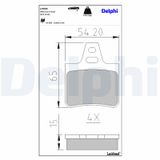 DELPHI Комплект тормозных колодок, дисковый тормоз LP655