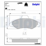 DELPHI Комплект тормозных колодок, дисковый тормоз LP673
