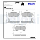 DELPHI Комплект тормозных колодок, дисковый тормоз LP676