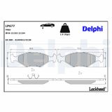 DELPHI Комплект тормозных колодок, дисковый тормоз LP677