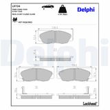 DELPHI Комплект тормозных колодок, дисковый тормоз LP734