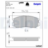 DELPHI Комплект тормозных колодок, дисковый тормоз LP736