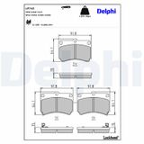 DELPHI Комплект тормозных колодок, дисковый тормоз LP743