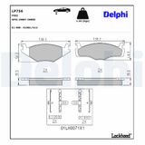 DELPHI Комплект тормозных колодок, дисковый тормоз LP756