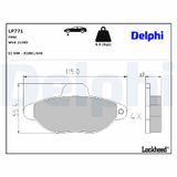 DELPHI Комплект тормозных колодок, дисковый тормоз LP771