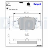 DELPHI Комплект тормозных колодок, дисковый тормоз LP780