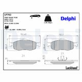 DELPHI Комплект тормозных колодок, дисковый тормоз LP782