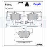 DELPHI Комплект тормозных колодок, дисковый тормоз LP784