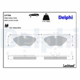 DELPHI Комплект тормозных колодок, дисковый тормоз LP786