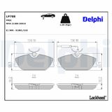DELPHI Комплект тормозных колодок, дисковый тормоз LP788