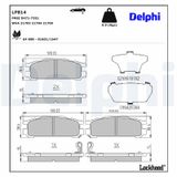 DELPHI Комплект тормозных колодок, дисковый тормоз LP814