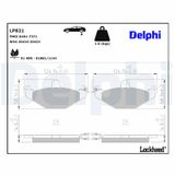 DELPHI Комплект тормозных колодок, дисковый тормоз LP821