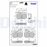 DELPHI Комплект тормозных колодок, дисковый тормоз LP823