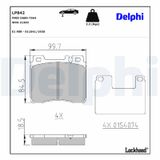 DELPHI Комплект тормозных колодок, дисковый тормоз LP842