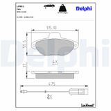 DELPHI Комплект тормозных колодок, дисковый тормоз LP851