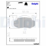 DELPHI Комплект тормозных колодок, дисковый тормоз LP852