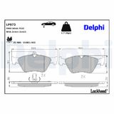 DELPHI Комплект тормозных колодок, дисковый тормоз LP873