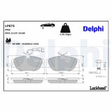 DELPHI Комплект тормозных колодок, дисковый тормоз LP875