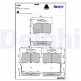 DELPHI Комплект тормозных колодок, дисковый тормоз LP880
