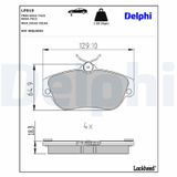 DELPHI Комплект тормозных колодок, дисковый тормоз LP919