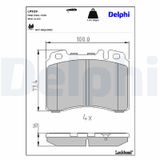 DELPHI Комплект тормозных колодок, дисковый тормоз LP929