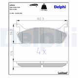 DELPHI Комплект тормозных колодок, дисковый тормоз LP931