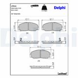 DELPHI Комплект тормозных колодок, дисковый тормоз LP944
